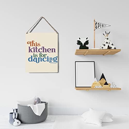 Mutfak İşareti Dekor Bu Mutfak Dans için Ahşap İşareti Plak Duvar Asılı Renkli Posterler Sanat 8 X 10 Rustik Ev Dekorasyon