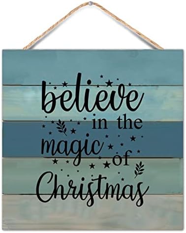 Vintage Stil Noel Tırnaklar Ahşap İşareti Noel Hayatının Büyüsüne inan Pozitif Alıntı Ahşap Plak Sundurma Oturma Odası