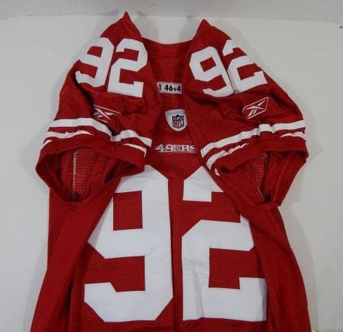 2011 San Francisco 49ers Aubrayo Franklin 92 Oyunu Kırmızı Forma 46 DP23392 Yayınladı-İmzasız NFL Oyunu Kullanılmış