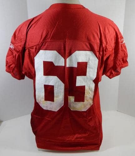 2011 San Francisco 49ers Will Tukuafu 63 Oyunu Yayınlandı Kırmızı Antrenman Forması XL 856 - Oyun Kullanılmış MLB