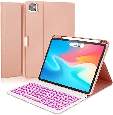 Eısuıyı Klavye kılıf iPad için Pro 11(4th/3rd/2nd/1st Gen), 7 Renk Arkadan Aydınlatmalı Ayrılabilir Klavye ile Magentic