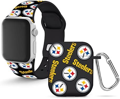 Oyun Zamanı Pittsburgh Steelers HD Combo Paketi Apple Watch ve AirPods Gen 1 ve 2 ile Uyumlu (Rastgele)
