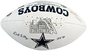 Bob Lilly HOF 80 İmzalı Dallas Cowboys Futbolu-JSA COA-İmzalı Futbol Topları