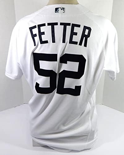 2022 Detroit Tigers Chris Fetter 52 Oyun Verilmiş Beyaz Forma El Tigres KB P 6 - Oyun Kullanılmış MLB Formaları