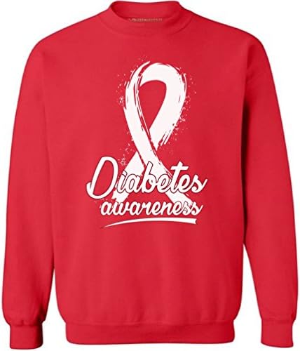 Garip Stilleri Unisex Diyabet Farkındalık Tişörtü Crewneck Şerit Farkındalık Diyabetik Hastalar