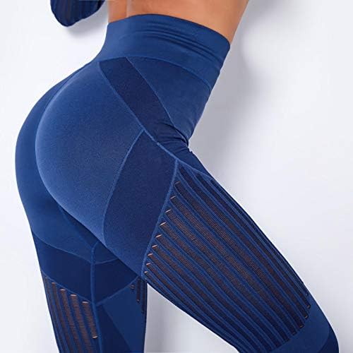 Kadın Yüksek Bel Hollow Out Yoga Pantolon Dantel Patchwork Ince Spor Salonu Egzersiz Tayt Karın Kontrol Tayt