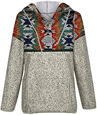 Vintage kışlık kapşonlu Bayan Tunik Düğün Uzun Kollu V Boyun Polyester Kazak Düz Renk Rahat