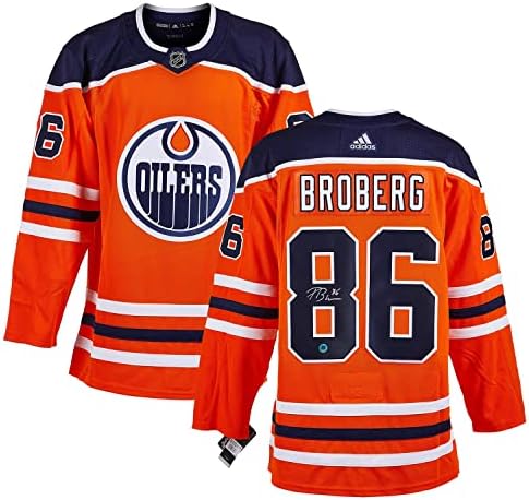 Philip Broberg Edmonton Oilers İmzalı Adidas Forması-İmzalı NHL Formaları