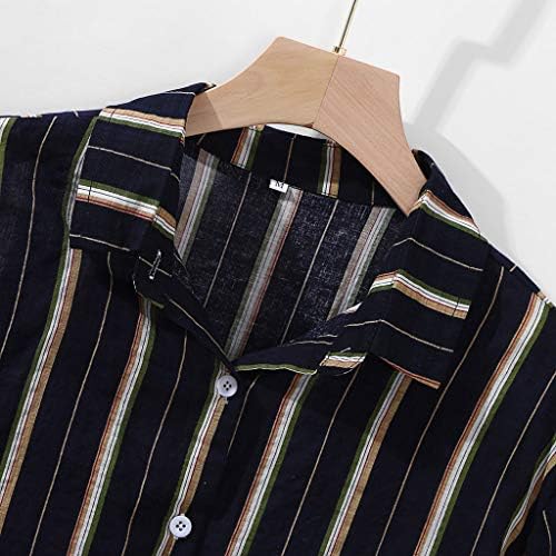 GDJGTA Casual Bluz Yaz Renkli Düğmeler Gevşek Şerit Kısa Gömlek erkek Kollu erkek Bluz Erkek T Shirt