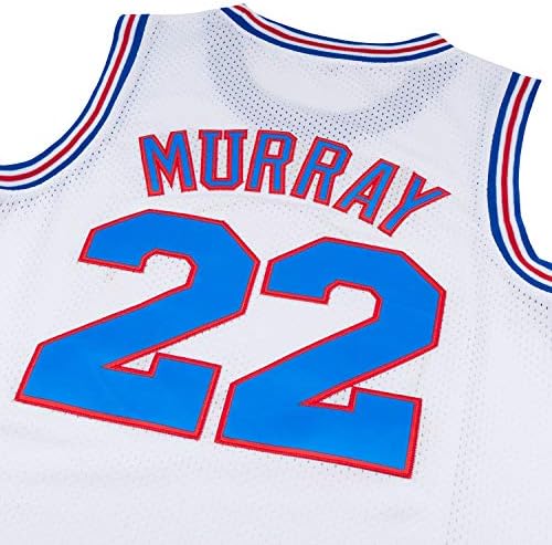 CNALLAR Erkek Basketbol Forması Bill Murray 22 Uzay Film Forması Gömlek Beyaz / Siyah