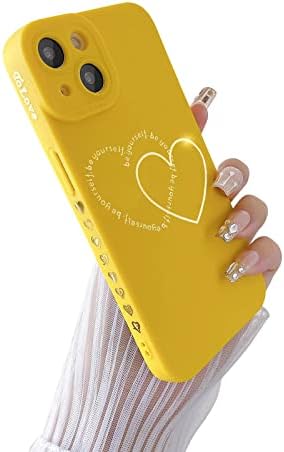 ankofave için iPhone 14 Artı Kılıf için Kadın Kızlar Sevimli, Altın Kaplama Mektup Çift Kalp Kılıf Yumuşak Darbeye