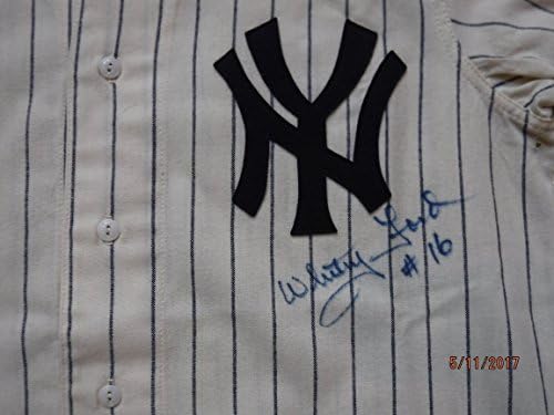 WHİTEY FORD 1950'lerin Yankees (Mitchell & Ness) Flanel Beyzbol Forması-PSA Kimliği Doğrulandı AA42951