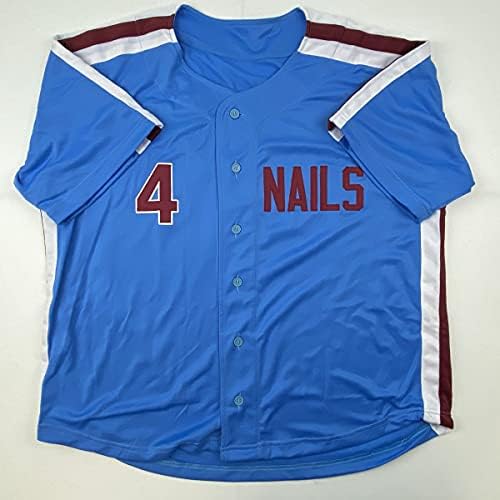 İmzalı / İmzalı Lenny Dykstra Nails Philadelphia Mavi Retro Beyzbol Forması JSA COA