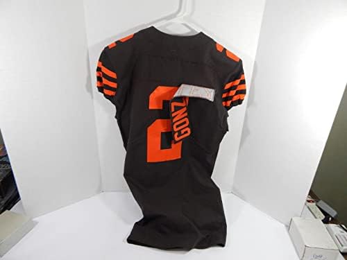 2018 Cleveland Browns Zane Gonzalez 2 Oyunu Yayınlanan Kahverengi Jersey Renk Acele 40 42-İmzasız NFL Oyunu Kullanılmış