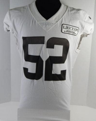 2020 Cleveland Browns Elijah Lee 52 Oyun Kullanılmış Beyaz Antrenman Forması 42 487-İmzasız NFL Oyun Kullanılmış
