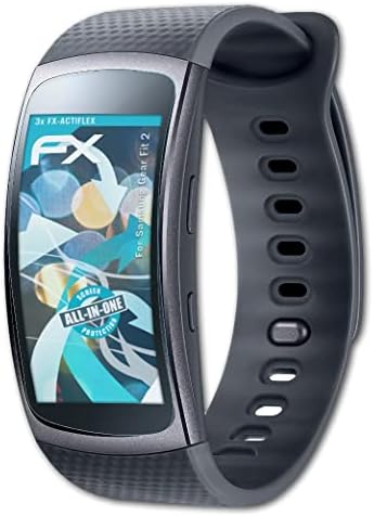 Samsung Gear Fit 2 Koruyucu Film ile Uyumlu atFoliX Ekran Koruyucu, Ultra Net ve Esnek FX Ekran Koruyucu Film (3X)