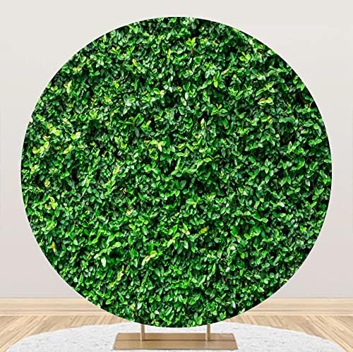 Laeacco Yeşillik Yuvarlak Zemin Örtüsü Polyester 7.5x7. 5ft Yeşil Yapraklar Daire Arka Plan Bahar Doğa Açık Havada