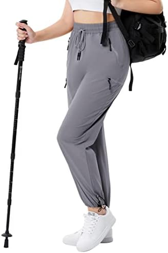 KOJOOIN Bayan yürüyüş pantolonu Fermuarlı Cepler, Hafif Hızlı Kuru Güneş Koruyucu Kadın Kargo Pantolon Şort