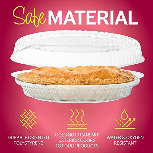 Supellectilem Menteşeli Kilitleme Kapaklı 9 Plastik Tek Kullanımlık Pasta Kapları/5 Yuvarlak Pasta Bekçileri / Taşıma