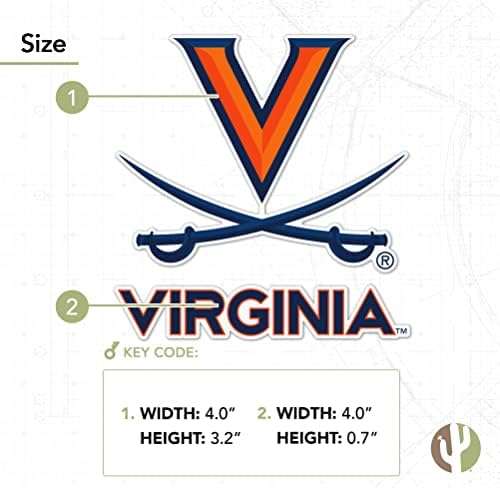 Virginia üniversitesi Sticker Cavaliers UVA Vinil Çıkartması Dizüstü Su Şişesi Araba Karalama Defteri (4 İnç Set V1)