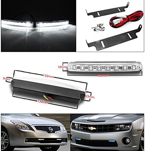 ZMAUTOPARTS 2002-2007 Buick Rendezvous Yedek Siyah Farlar Farlar 6 Beyaz LED DRL ışıkları