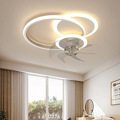 FEHUN Led Fan ile tavan ışık dilsiz Fan aydınlatma 3 hızları yatak odası dim Ultra-ince tavan fanı ışık ve uzaktan