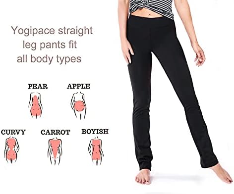 Yogipace'in 27/29/31/33/35/37 Kadın Düz Bacak Yoga Pantolon egzersiz pantolonları