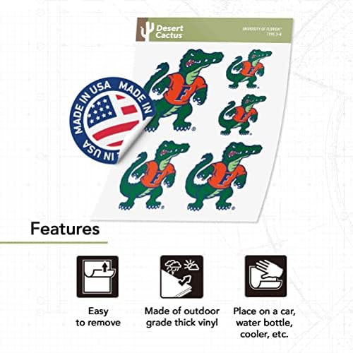Florida üniversitesi Sticker Gators Etiketler Vinil Çıkartmaları Dizüstü Su Şişesi Araba Karalama Defteri T3 (Tip