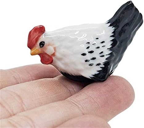 WitnyStore ½ Tiny Bantam Horoz Heykelcik-Tavuk Horoz Tavuk Civciv Seramik Heykelcik Minyatür Tavuk Çiftliği Hayvan