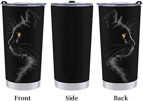 Booshur Siyah Kedi Hayvan Paslanmaz Çelik Vakum Bardak Evil Cadılar Bayramı Kediler Korkunç Korkunç Yalıtımlı Su Bardağı