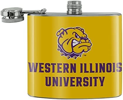 Batı Illinois İkincil Logo Paslanmaz Çelik 5oz Kalça içecek Böbrek Şişesi