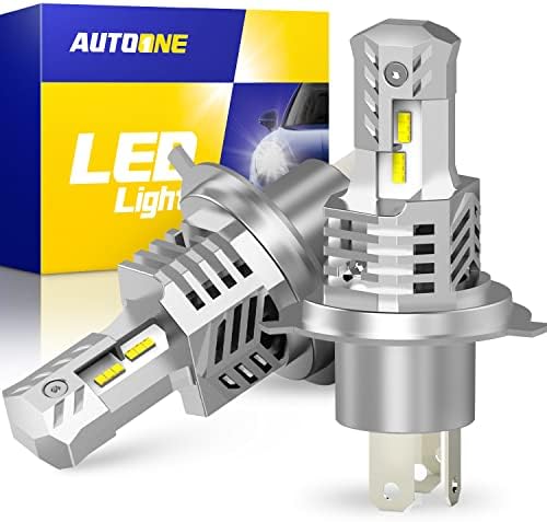 AUTOONE H4 LED far lambaları, 12000LM 300 % Parlak 9003 HB2 LED Ampul, Kablosuz Hi / Lo Çift Işın LED ışık Ampul 6000K