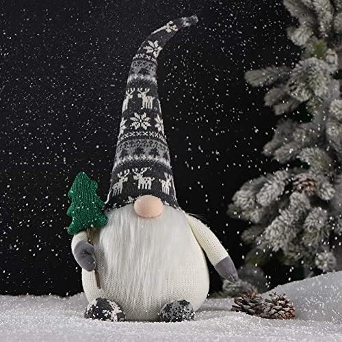 Sevgililer Günü için WORLDECO Noel Şişman Gnome 2022 Süsler, İsveç El Yapımı Peluş Bebek Hediye Tutma Ağacı, 24,4