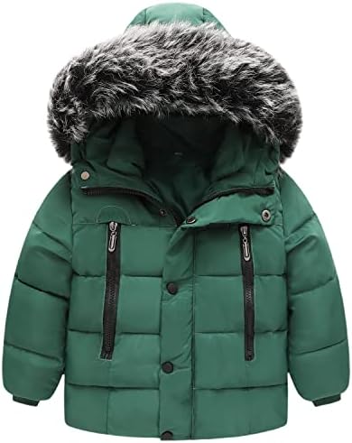 Bebek Kız Erkek Kışlık Mont, Kalınlaşmak Kürk Yaka Hoodie Aşağı Ceket Rüzgar Geçirmez Snowsuit Giyim