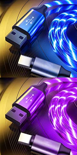 Light UP USB-C şarj aleti kablosu, USB A Tipi C şarj kablosu Hızlı Şarj Samsung Galaxy S10 S10 + / Not 8, LG V20 ve