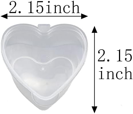 E-üstün 32 ADET 1.5 oz Kalp Şeklinde PP plastik saklama kapları Kapaklı 2. 15x2. 15x1. 26 İnç, Temizle