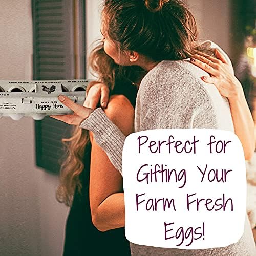 25 Yumurta Kartonu - Çiftlik Taze Yumurtaları için Sevimli Baskılı Vintage Tasarım, Geri Dönüştürülmüş Kağıt Karton,